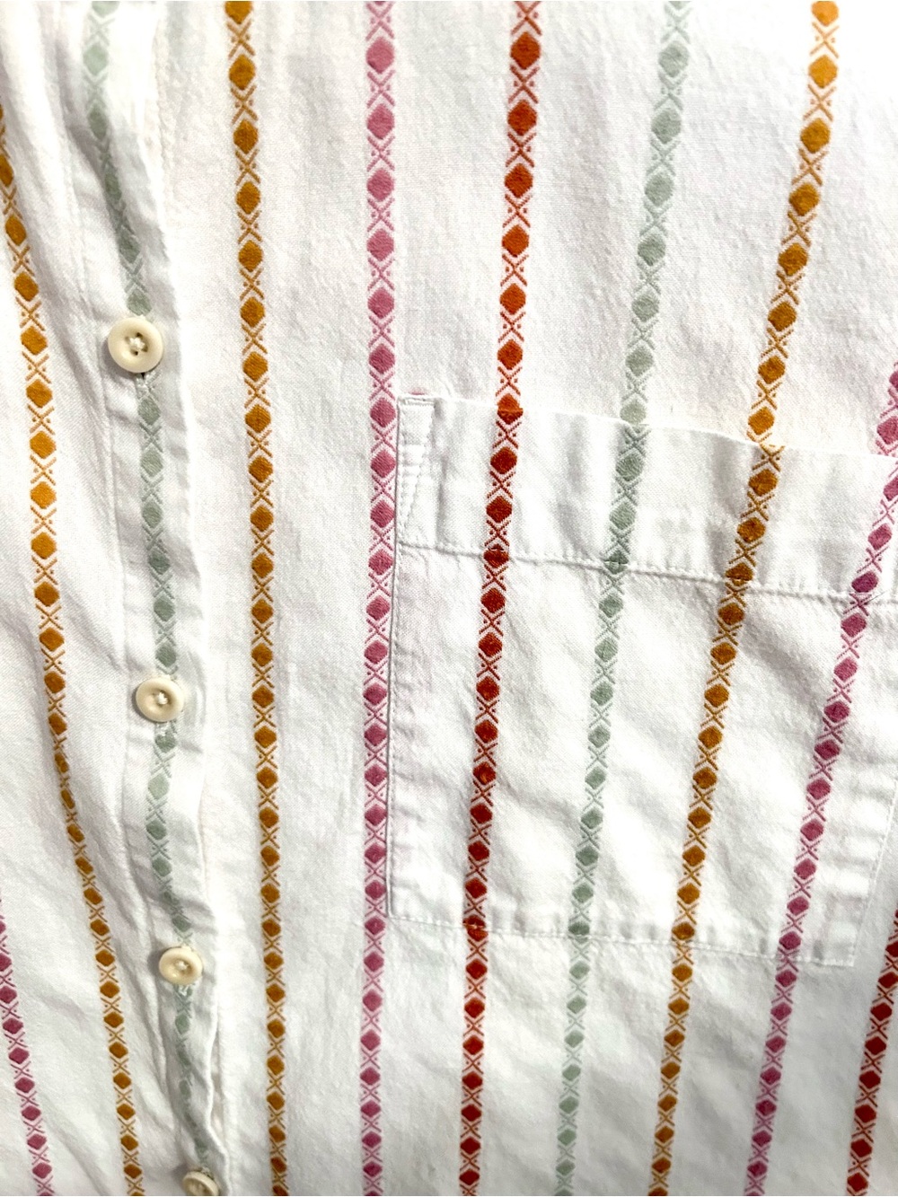 Madewell Daily Shirt in Jacquard Rainbow Stripe size L oversized button down - Picture 8 of 10